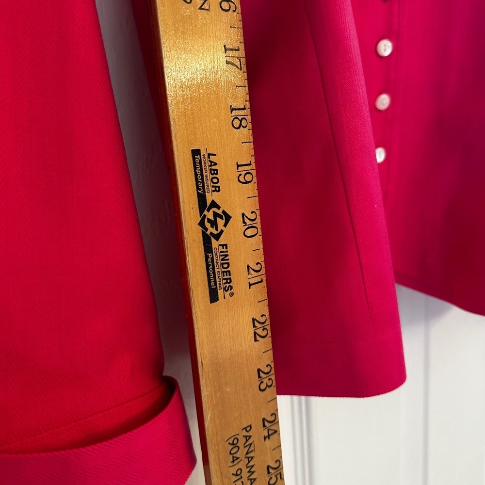 Talbots Womens 12 Pink Herringbone Wrinkle Resistant Stretch Button Down Shirt - Picture 7 of 7